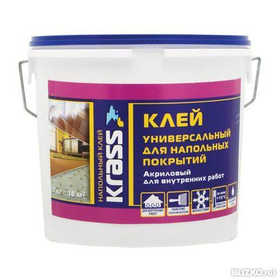 Клей KRASS для напольных покрытий универсальный акриловый, 7 кг, Россия