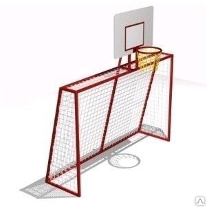 Ворота для минифутбола с баскетбольным щитом, без сетки СО 0206