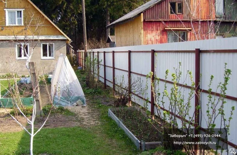 Металлическая ограда из профнастила 2. 2м эконом, цена в Новосибирске ...