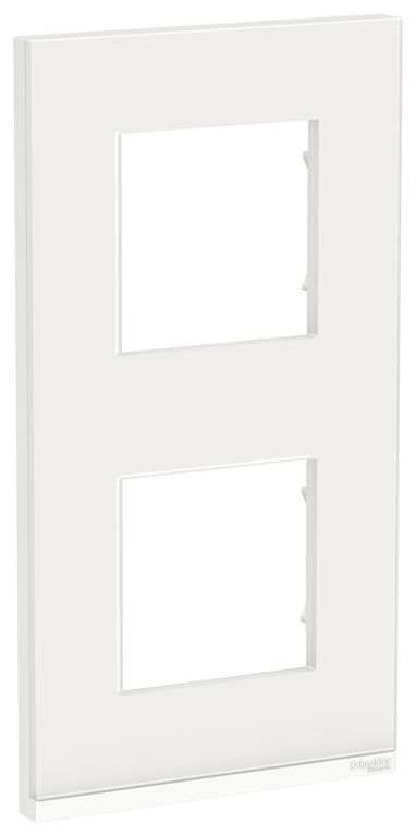 Рамка UNICA PURE двухпостовая вертикальная белое стекло/белый Schneider Electric