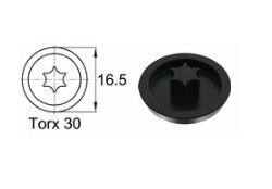 Черная заглушка для шурупов, TORX - 30