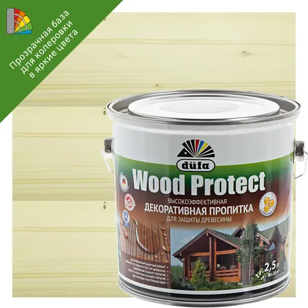 Антисептик Wood Protect прозрачный 2.5 л DUFA