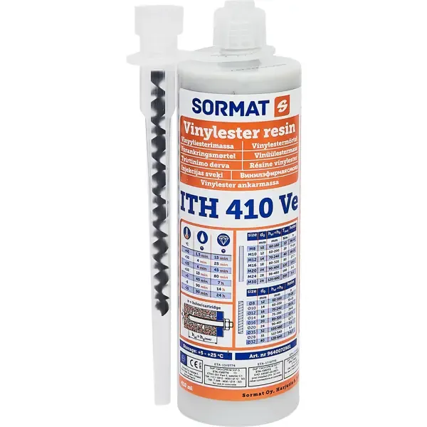 Анкер химический Sormat ITH 410 Ve для бетона, кирпича, керамзита и камня Без бренда None