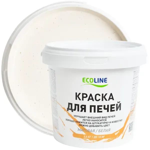 Краска для печей Ecolin матовая цвет белыйe 1.5 кг ECOLINE None