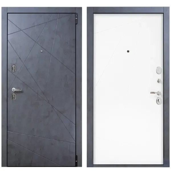 Дверь входная металлическая Порта Р-3 Graphit Art/Super White 980 мм правая PORTIKA Порта Р-3 15/15