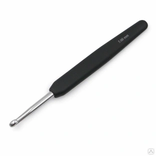 Алюминиевый крючок Aluminum Silver с чёрной эргономической ручкой KnitPro (5,0 мм арт.30817) #1