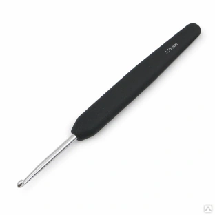 Алюминиевый крючок Aluminum Silver с чёрной эргономической ручкой KnitPro (3,5 мм арт.30814) #1