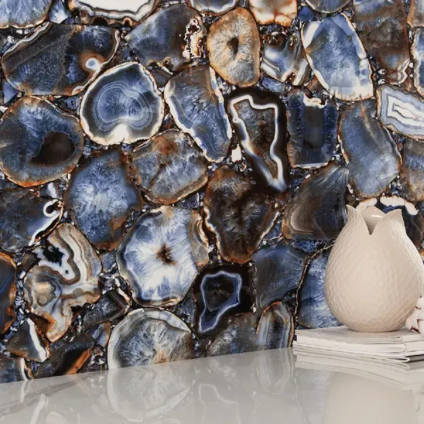 Керамогранит Agat Blue 60x120 см 1.44 м² полированный цвет синий Без бренда Marble