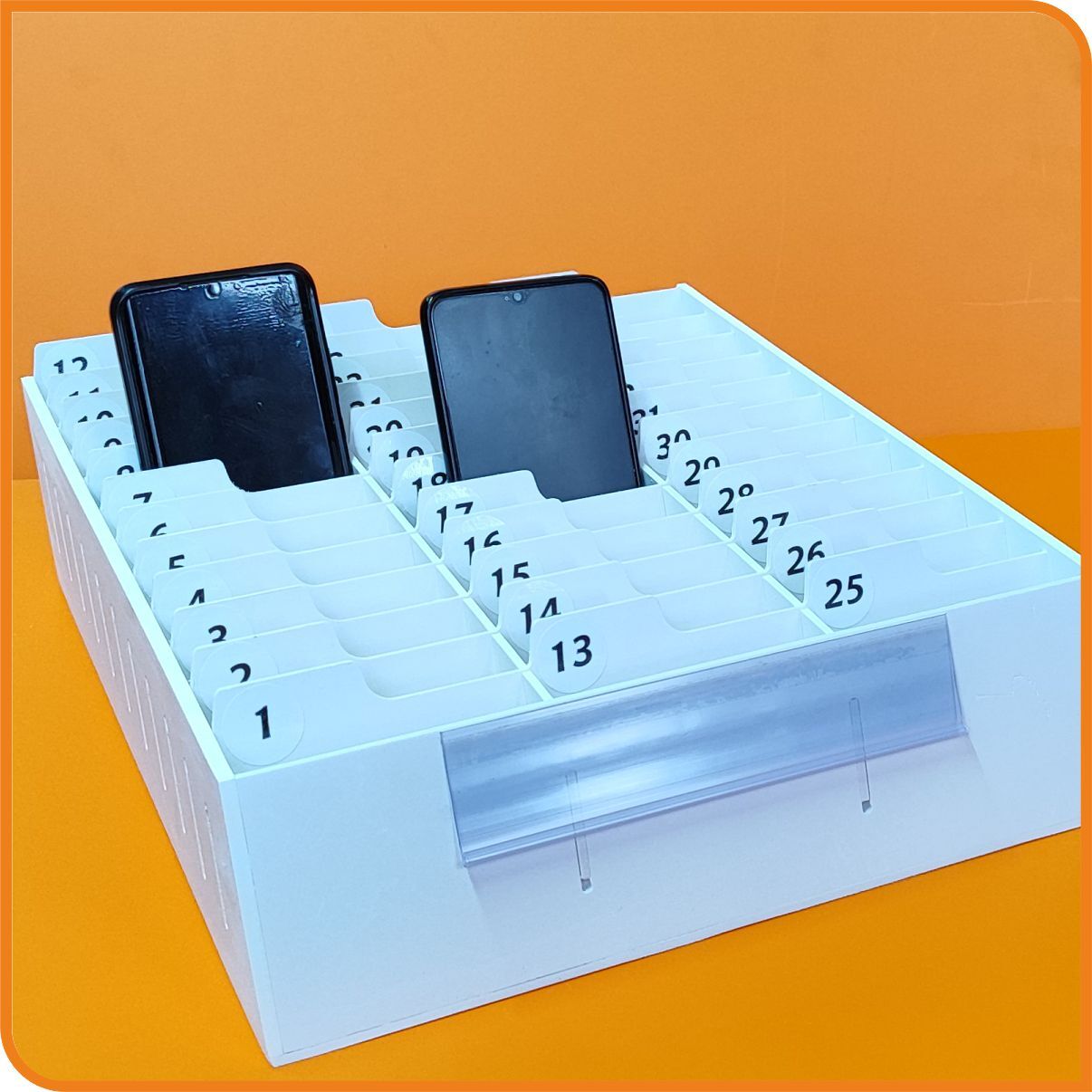 Органайзер ПВХ с ячейками для 30 телефонов с номерами и кармашком для подписывания