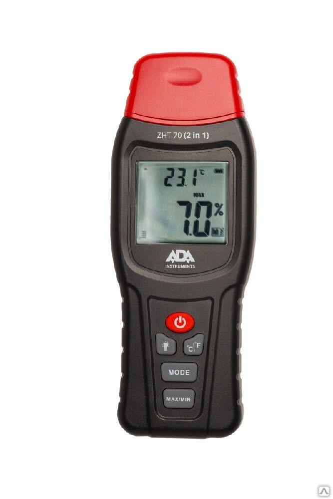 Измеритель влажности и температуры контактный ADA ZHT 70 2 in 1 (древесина, строительные материалы, температура воздуха)