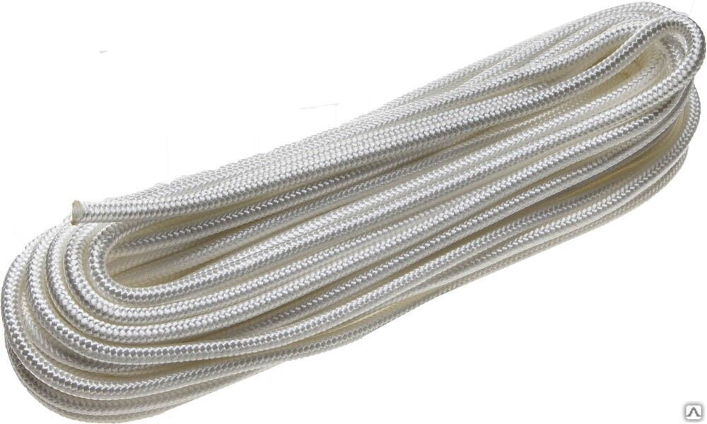 Шнур плетеный капроновый 3 мм 50 м белый