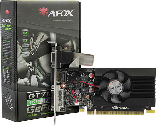 Видеокарта Afox GT 710 LP 4GB (AF710-4096D3L7-V1)
