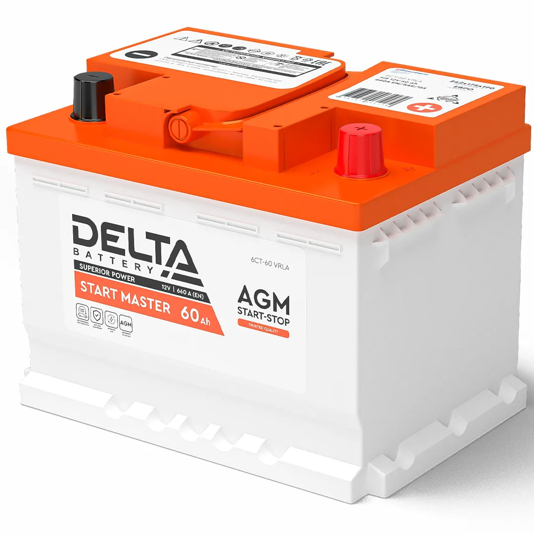 Аккумулятор Delta Start Master 1260 60Ah О.П 660A AGM