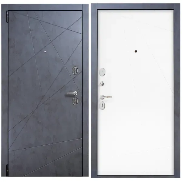 Дверь входная металлическая Порта Р-3 Graphit Art/Super White 880 мм левая PORTIKA Порта Р-3 15/15