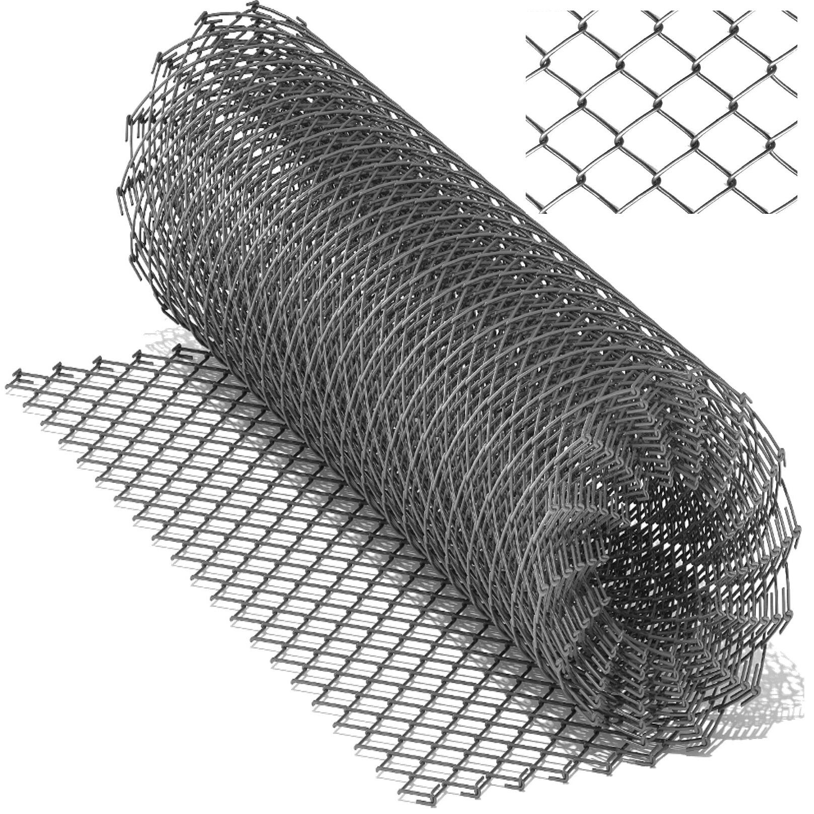 Сетка рабица оцинкованная, высота рулона 1,0 м, длина - 10 м, толщина проволоки 3,0 мм, ячейка 50х50 мм