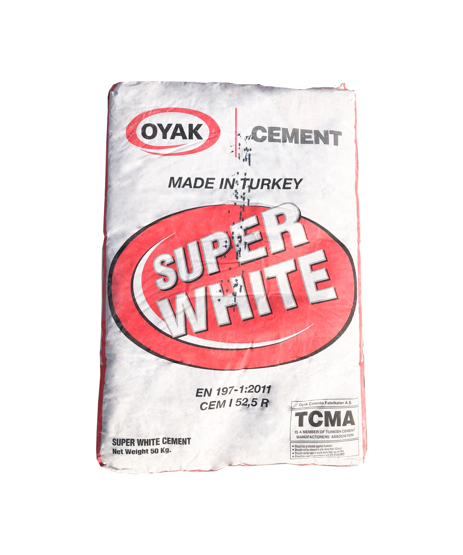 Белый цемент Adana CEN I 52,5 R в мешках 25 кг