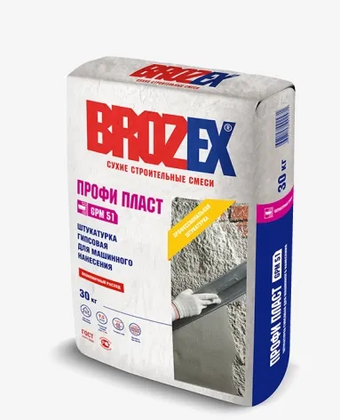 Штукатурка гипсовая «Brozex ПРОФИ ПЛАСТ» GPM-51" 30 кг