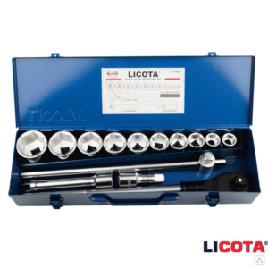 Набор инструмента 3/4" "LICOTA" 15 предметов 22-50 мм в металлическом ящике 