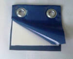 Тент утепленный ПВХ 550 г/м2, синий (изолон 10 мм), 4х6м, с люв. ч/з. 0,5 м.