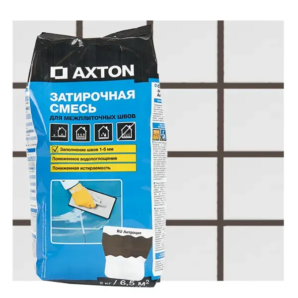 Затирка цементная Axton A130 цвет антрацит 2 кг AXTON Затирочная смесь