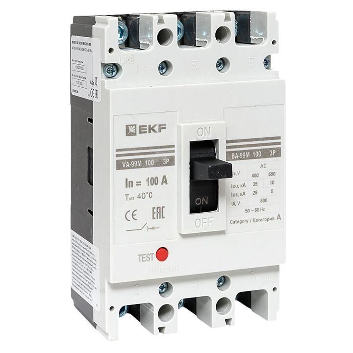 Выключатель автоматический 3п 100/100 А 35кА ВА-99М PROxima EKF mccb99-100-100m