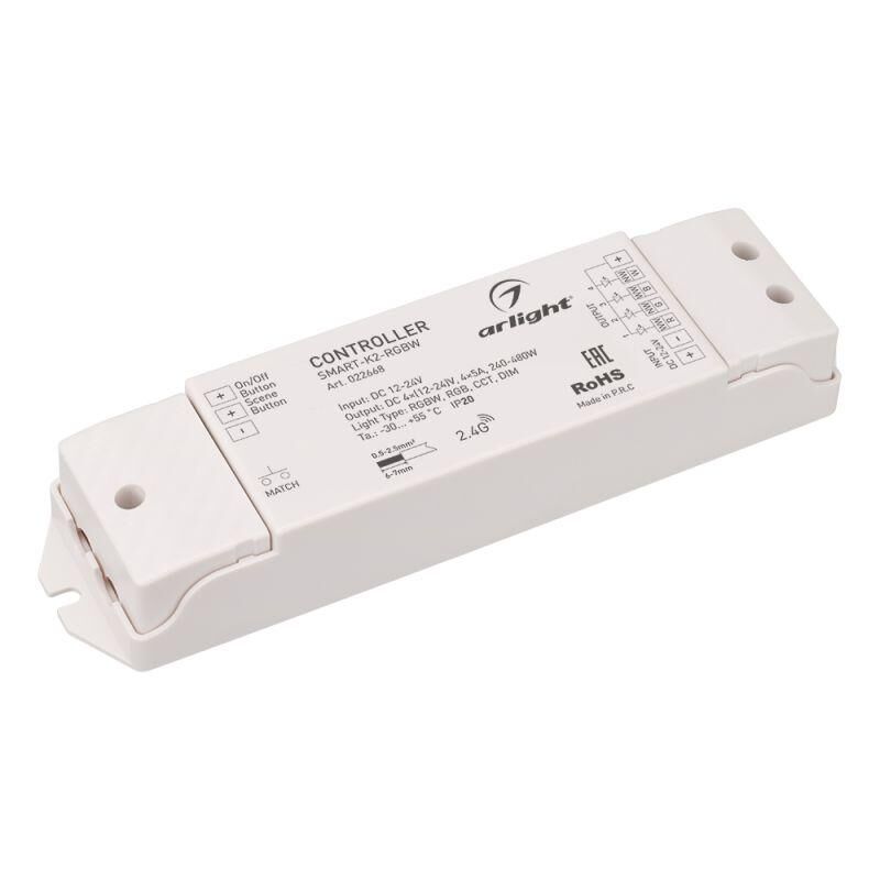 Контроллер SMART-K2-RGBW (12-24 В 4х5 А 2.4G) IP20 пластик Arlight 022668