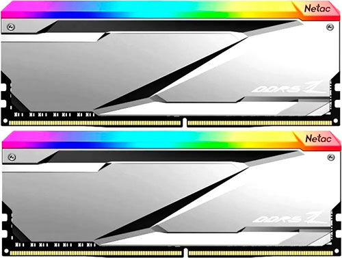 Оперативная память Netac DDR5 32GB (2x16GB) 6200MHz Z RGB Silver (NTZED5P62DP-32S)