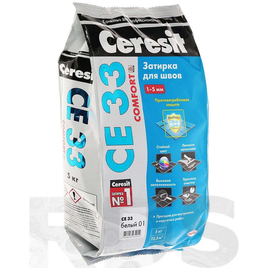 Затирка цементная Церезит CE 33 Comfort цвет белый 5 кг