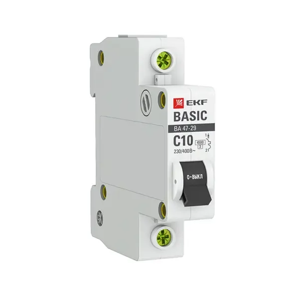 Автоматический выключатель EKF Basic mcb4729-1-10C 1P 10А C 4.5кА ВА 47-29