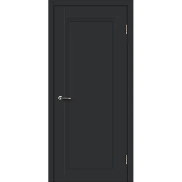 Дверь межкомнатная глухая Нобиле 80x200 см ламинация Hardfleх цвет Стип антрацит (с замком)