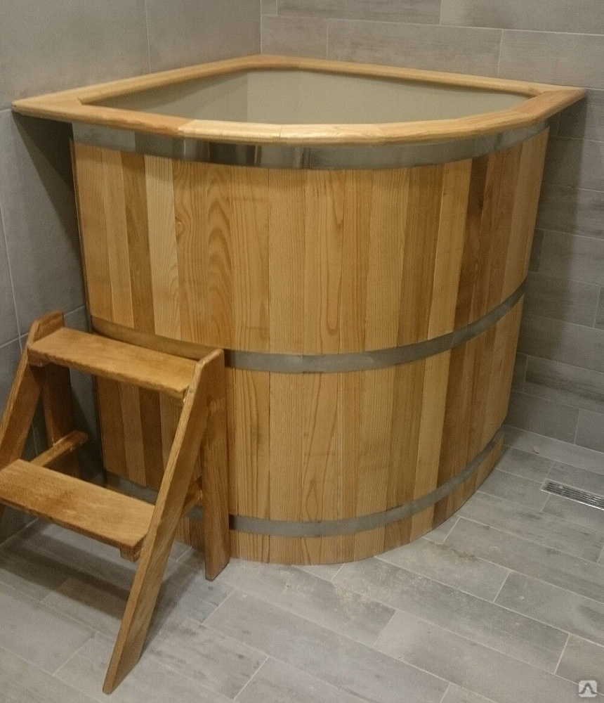 Купель угловая из лиственницы с пластиковой вставкой купить за 153 300 ...