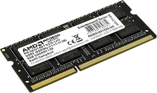 Оперативная память AMD SO-DIMM DDR3 8Gb 1600MHz (R538G1601S2S-U)