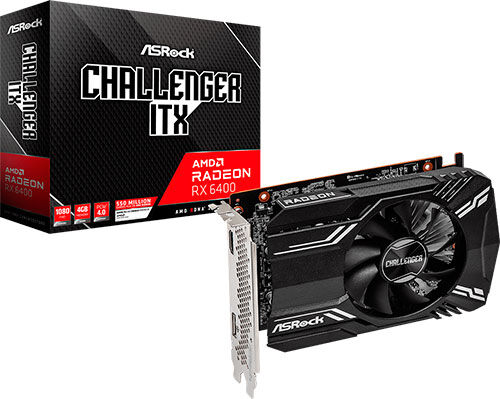 Видеокарта Asrock Radeon RX 6400 Challenger ITX 4GB (RX6400 CLI 4G)