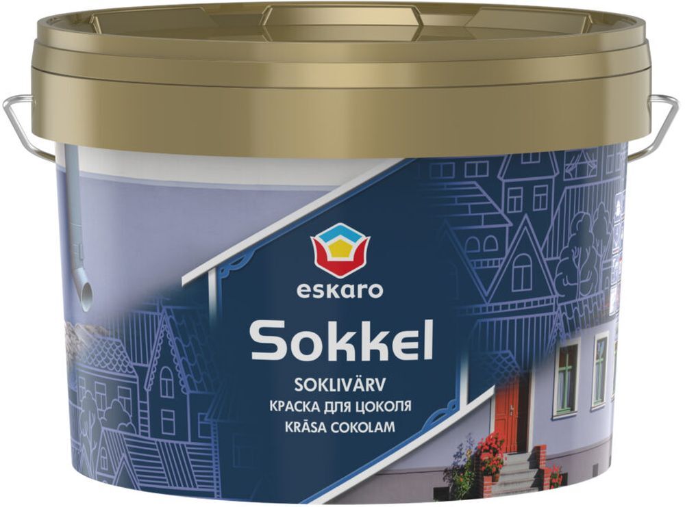 Краска для долговременной защиты цоколей "Eskaro Sokkel" База А, 9,5л