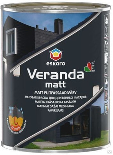 Краска акриловая матовая для деревянных домов "Eskaro Veranda Matt" База А 0,9л 