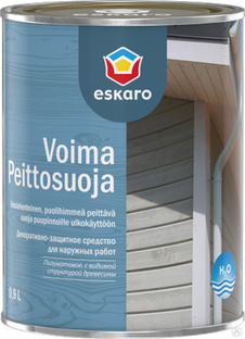 Водоразбавляемый кроющий антисептик для деревянных фасадов "Eskaro Voima" База TR 0,9л 