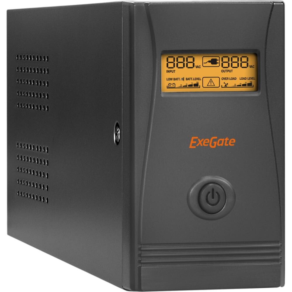 Источник бесперебойного питания ExeGate Power Smart ULB-850.LCD.AVR.EURO.RJ.USB <850VA/480W, LCD, AVR, 2евро, RJ45/11, U