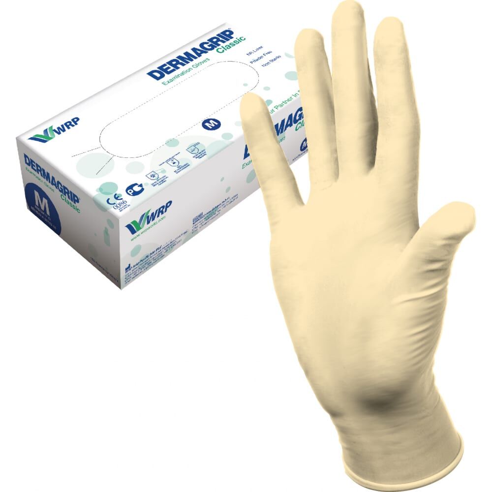 Латексные смотровые перчатки Dermagrip Classic