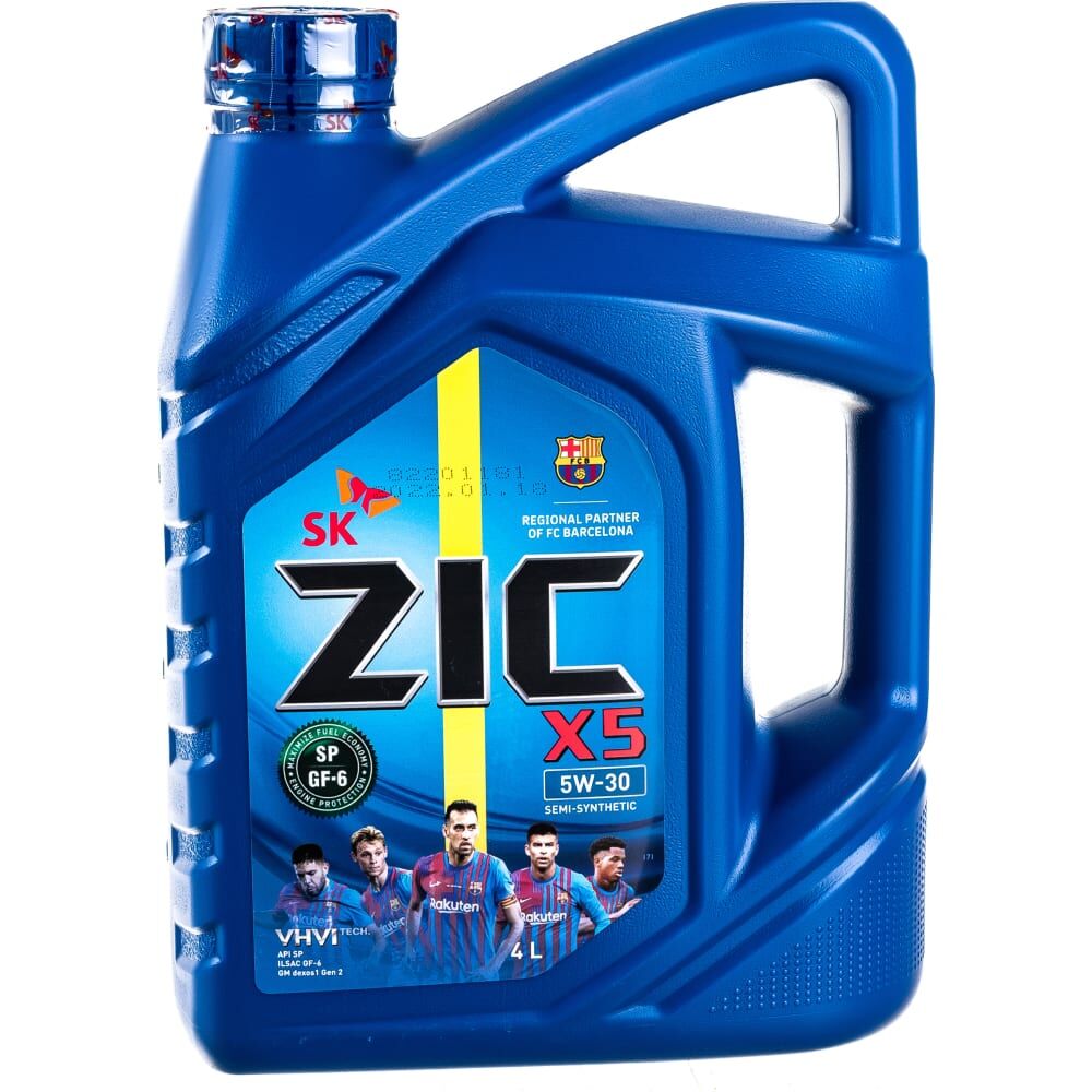 Полусинтетическое масло для легковых авто zic X5 5w30 SN