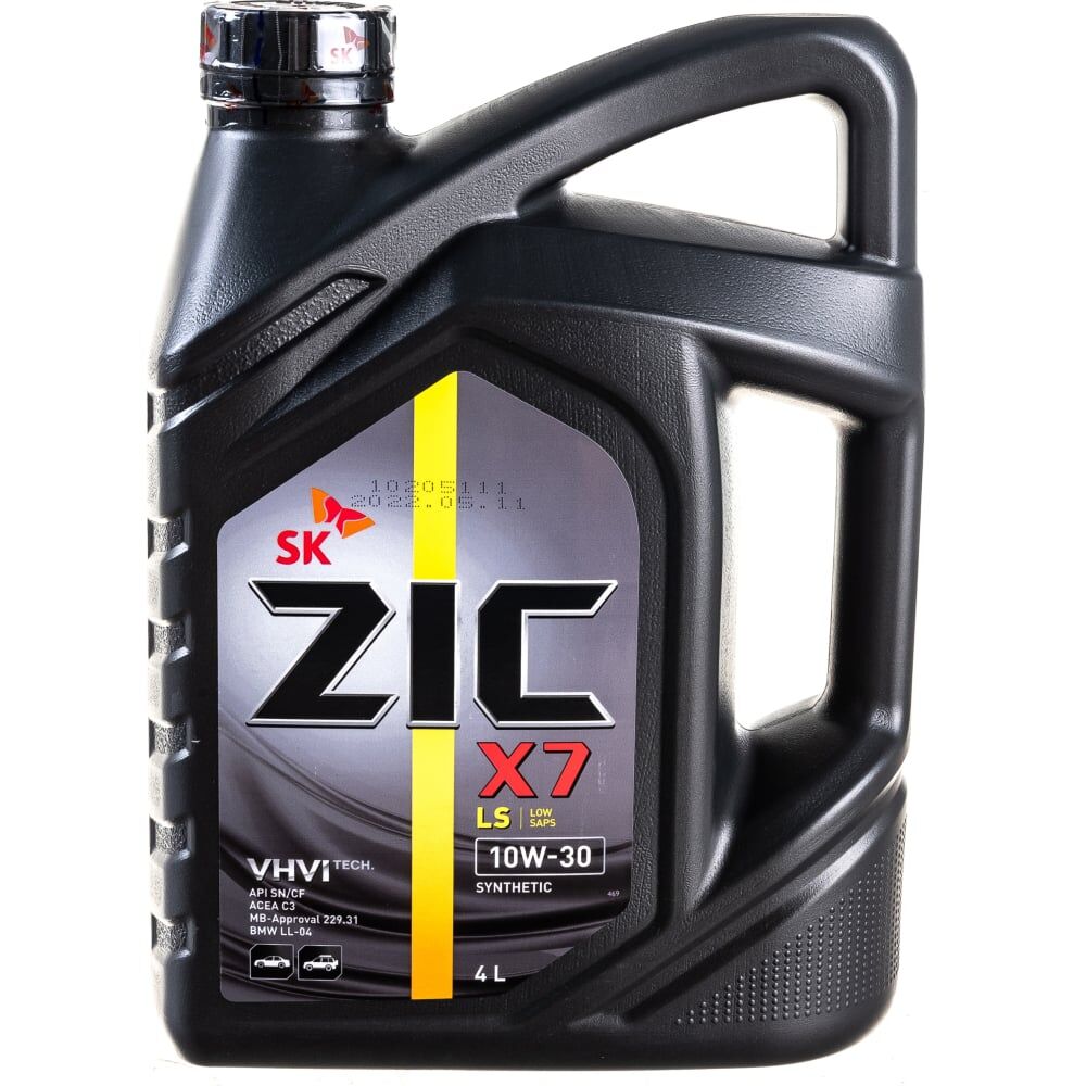 Синтетическое масло для легковых автомобилей zic X7 LS 10w30 SN/CF