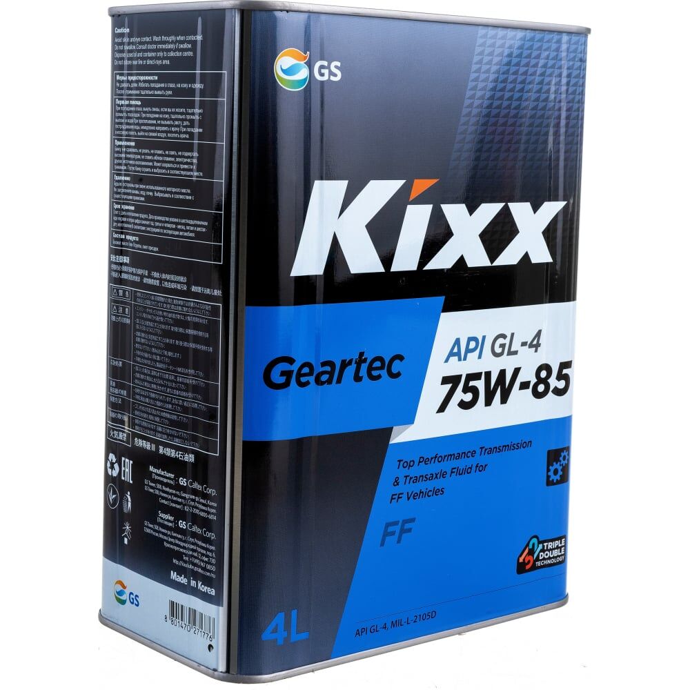 Полусинтетическое трансмиссионное масло KIXX GEARTEC FF GL-4 75W85
