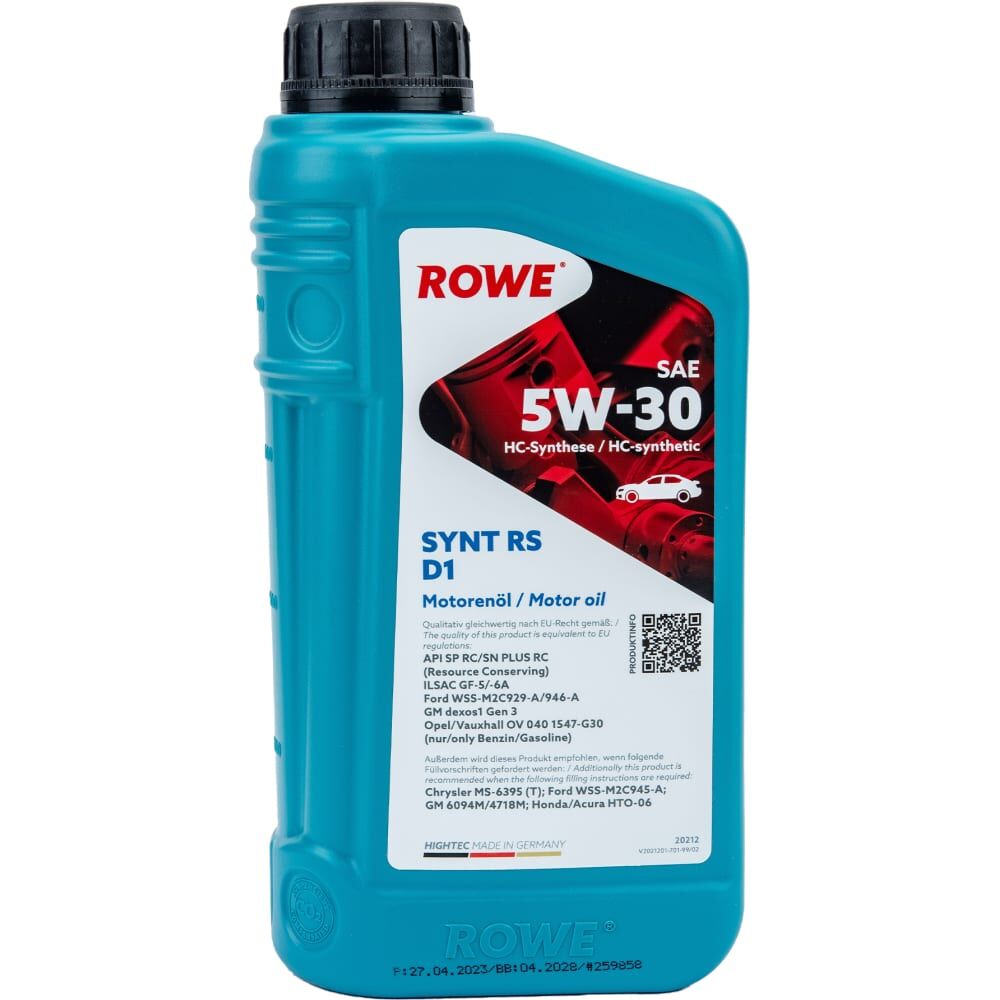 Моторное НС синтетическое масло Rowe HIGHTEC SYNT RS D1 SAE 5W-30