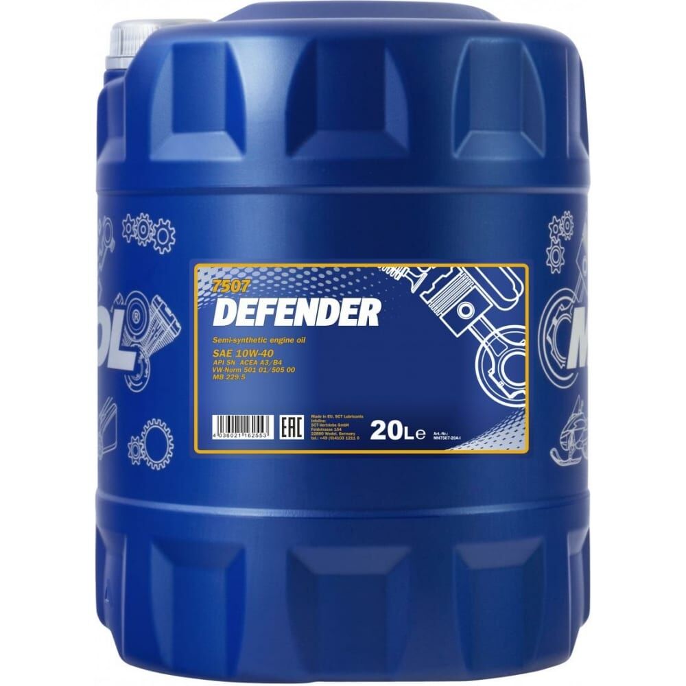 Полусинтетическое моторное масло MANNOL DEFENDER 10W40
