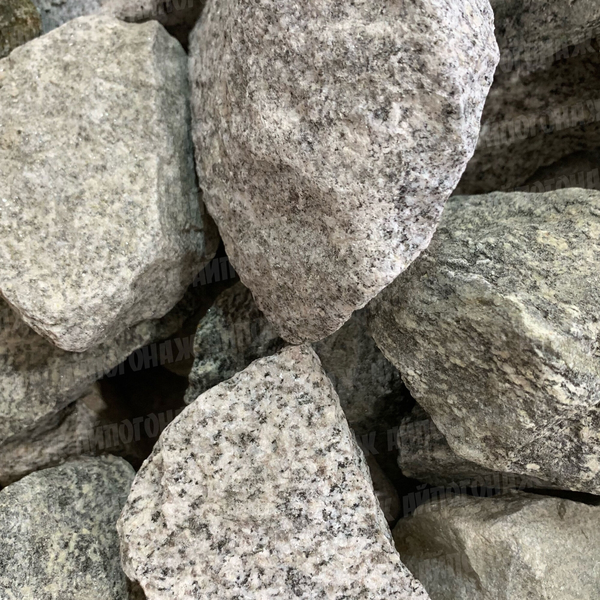 Банный камень Порфирит колотый, коробка 20 кг