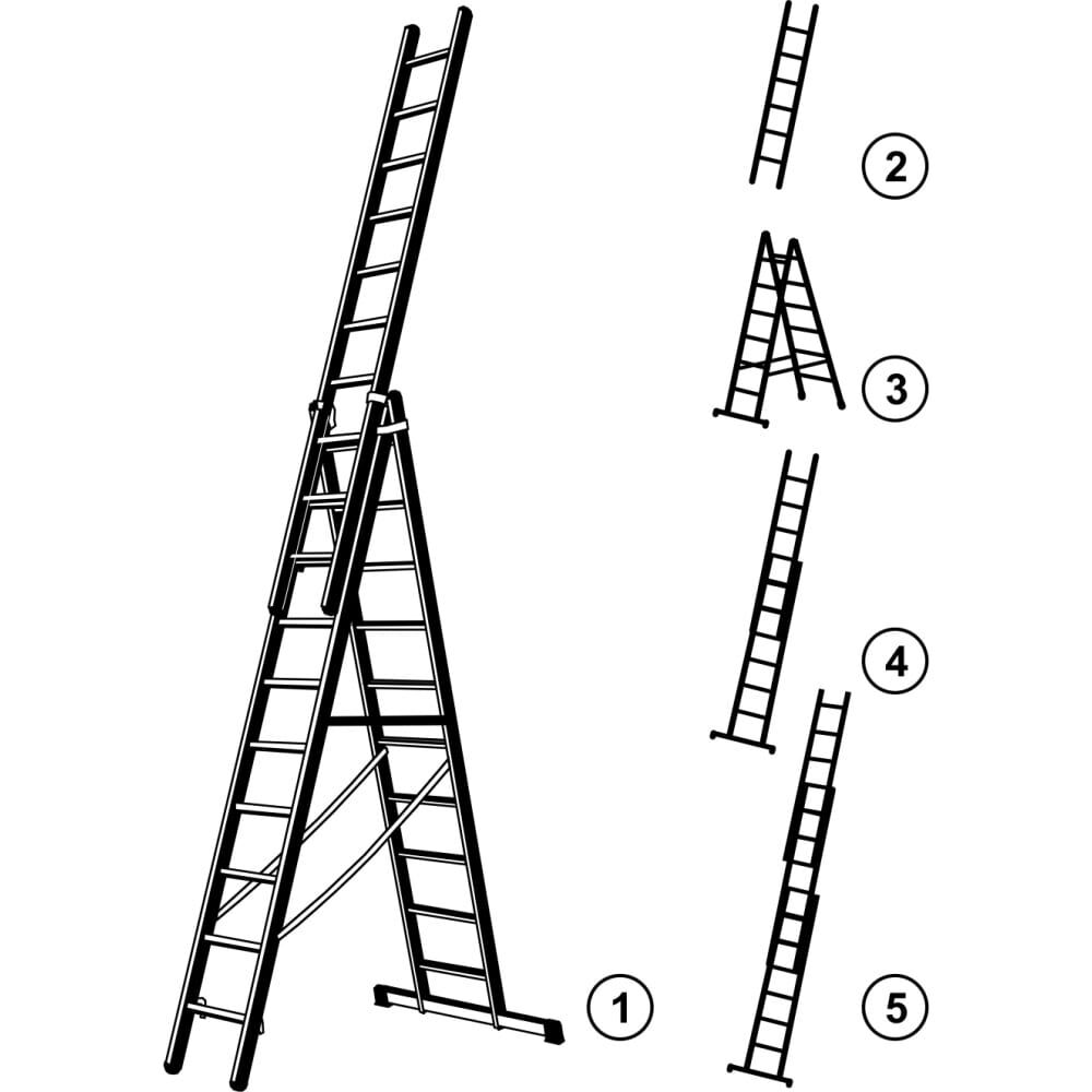 Трехсекционная лестница Zarges 48920