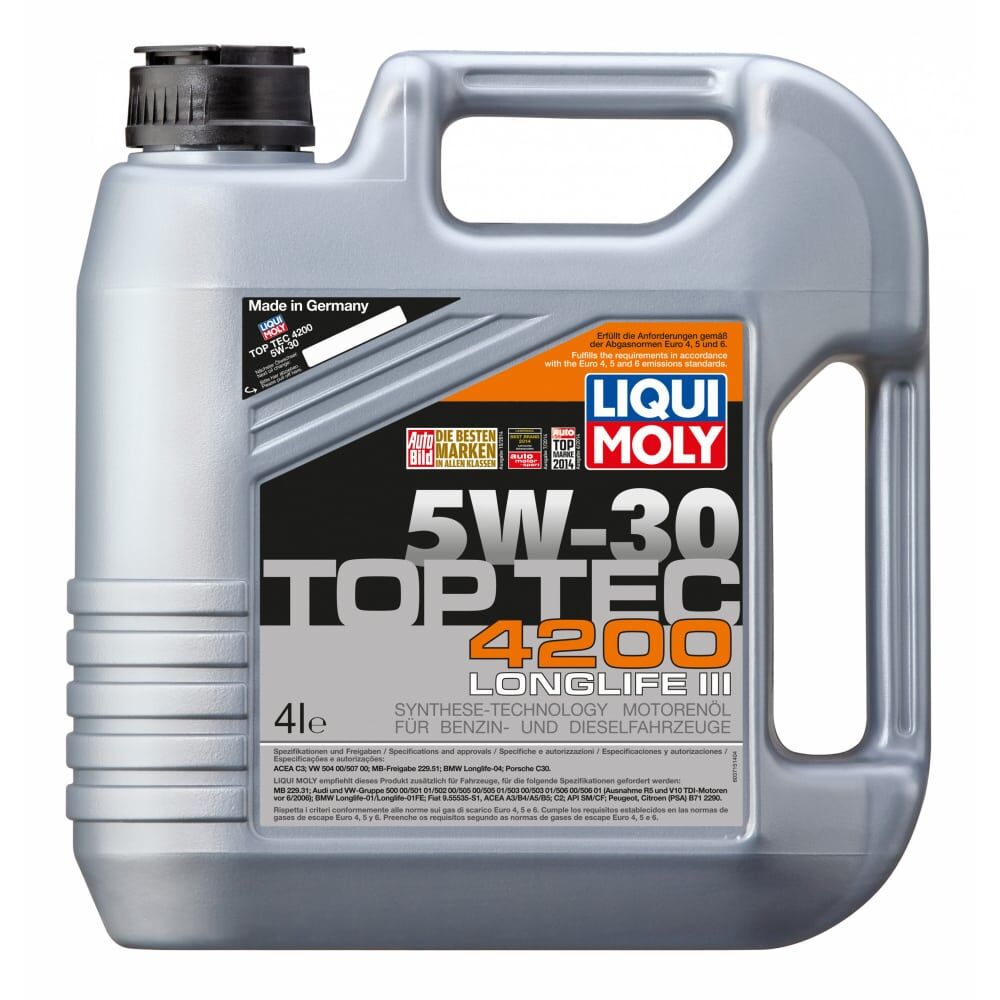 Синтетическое моторное масло LIQUI MOLY Top Tec 4200 5W-30 A3/B4/C3