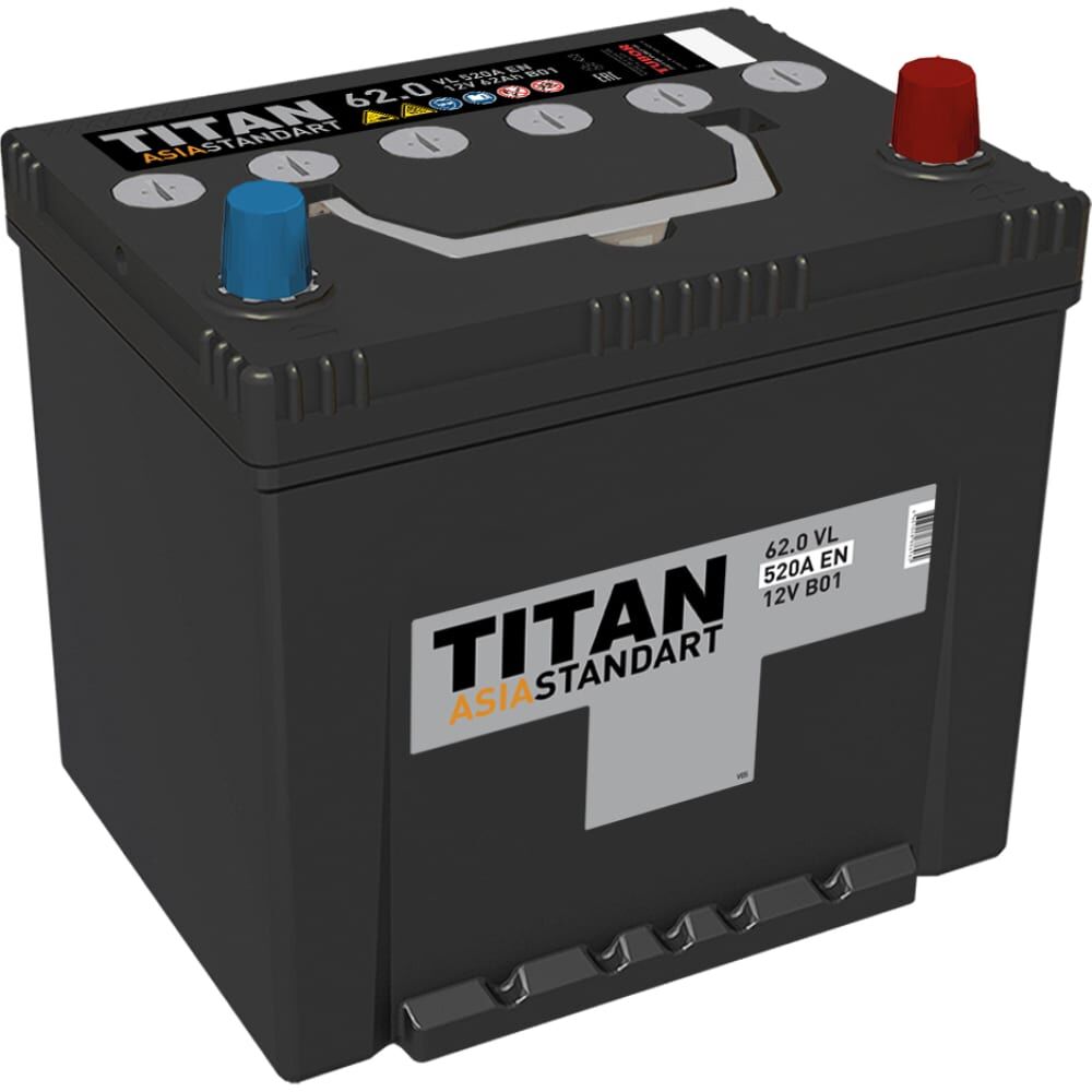 Аккумулятор TITAN ASIA STANDART 62.0 VL B01