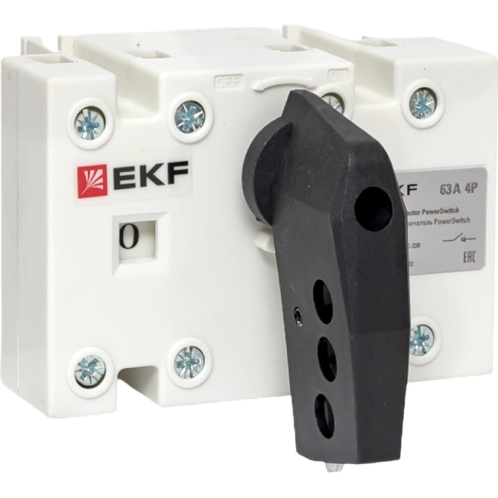 Рубильник-выключатель EKF 63A 4P c рукояткой управления для прямой установки PowerSwitch psds-63-4