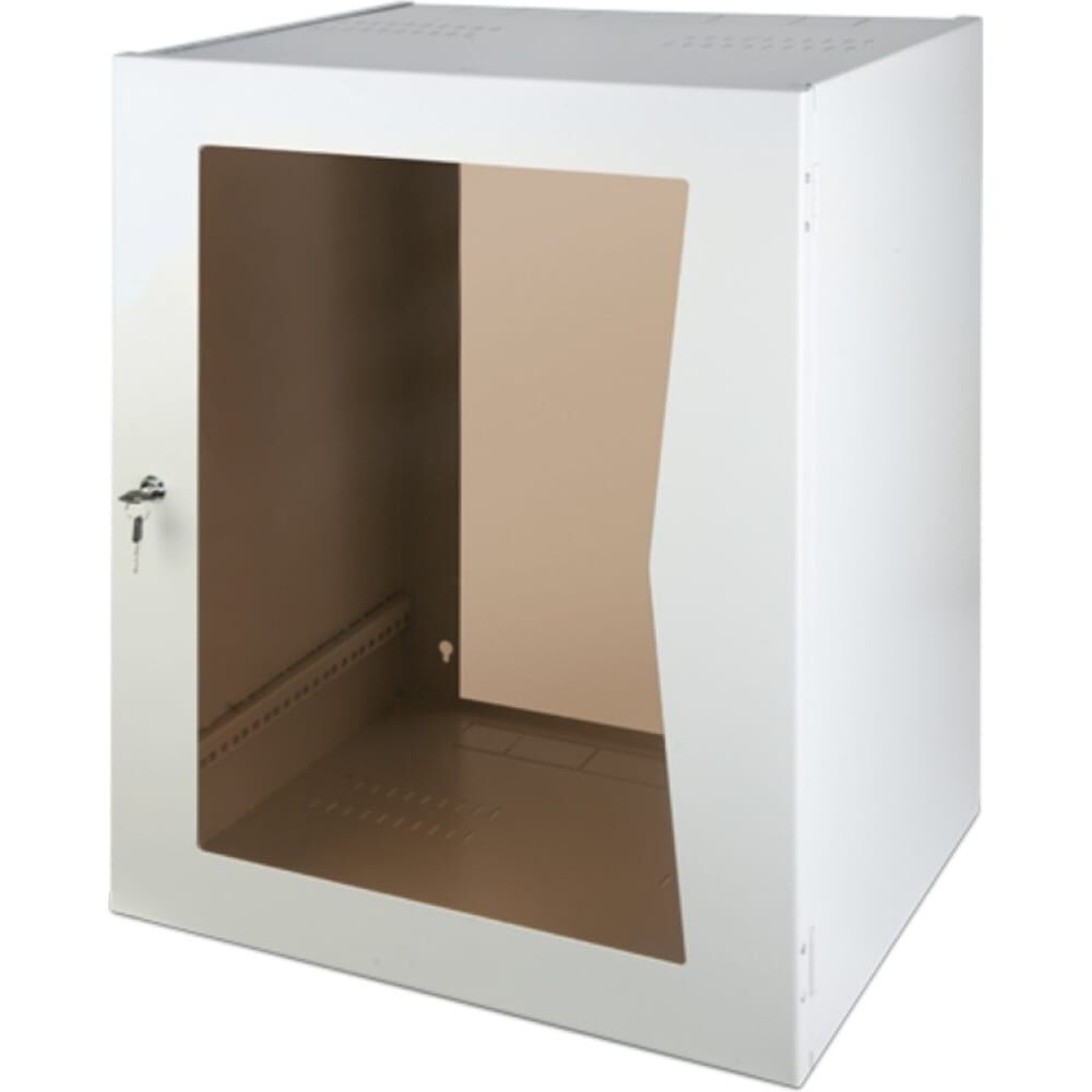 Настенный неразборный шкаф КДДС 19, 9u, стеклянная дверь, 600x600, серый УТ-00001658