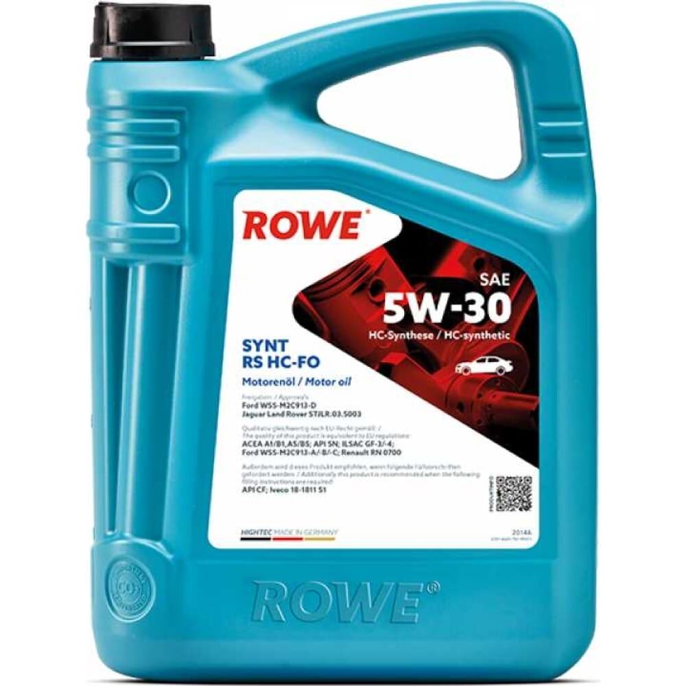 Моторное масло для легкового транспорта ROWE HIGHTEC SYNT RS SAE 5W-30 HC-FO 20146-0050-99 Rowe